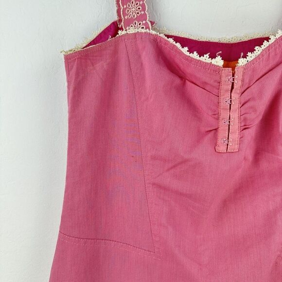 Vintage‎ Cynthia Steffe Pink Sleeveless Dress Size M Lined Slip Zip USA Crochet - Picture 6 of 12